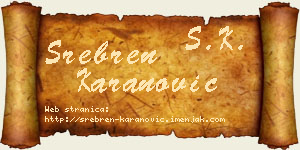 Srebren Karanović vizit kartica